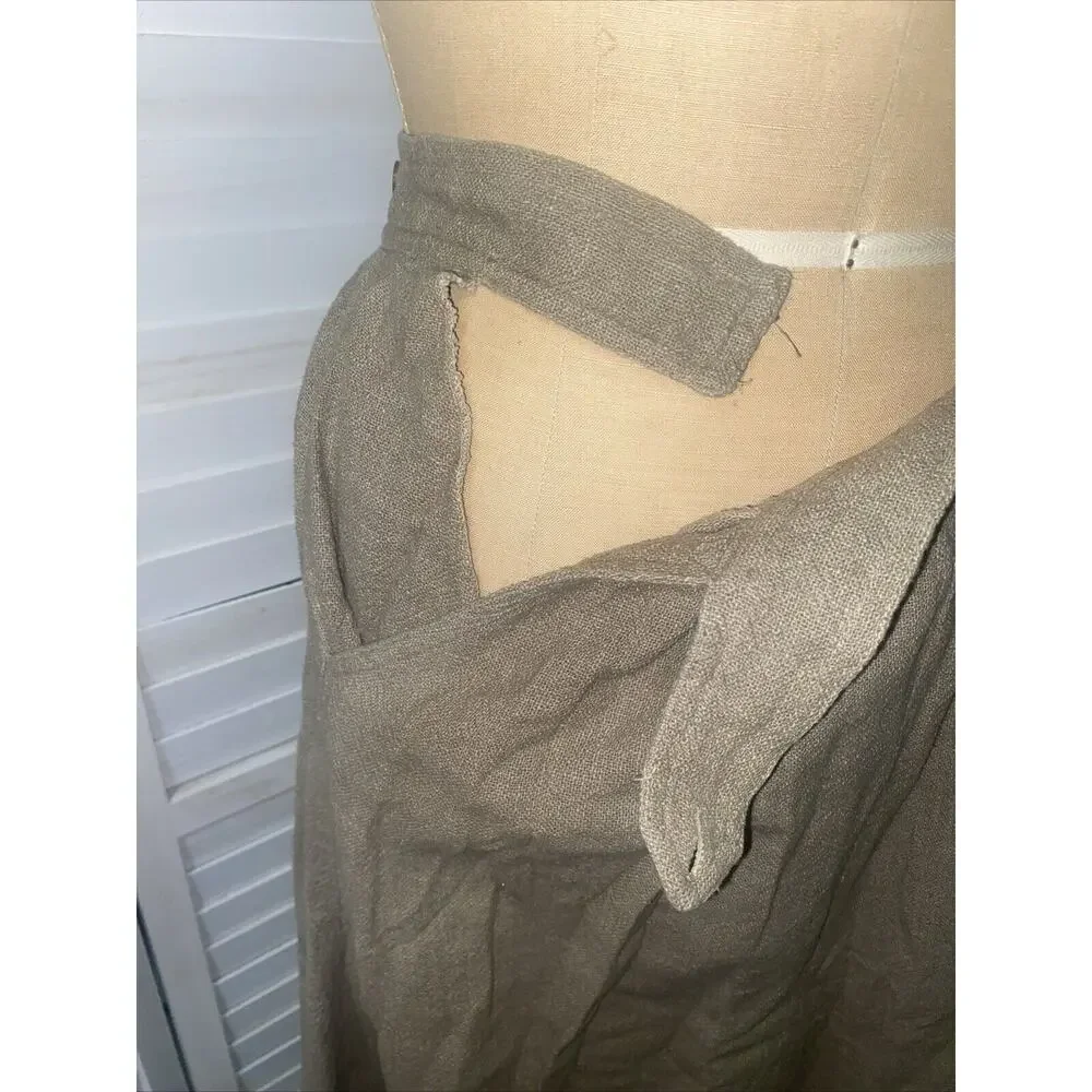 Vintage 60s Sangam Imports Midi A Line Skirt Khaki Cotton Sz Small - Picture 6 of 11